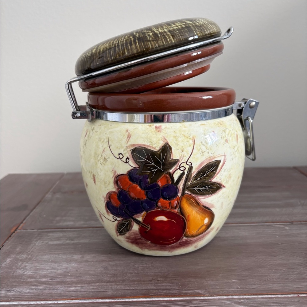 Ceramic Fruit Canister with Airtight Lid - Picture 2 of 3
